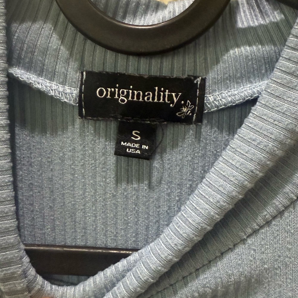 Originality Blue Ribbed Dress